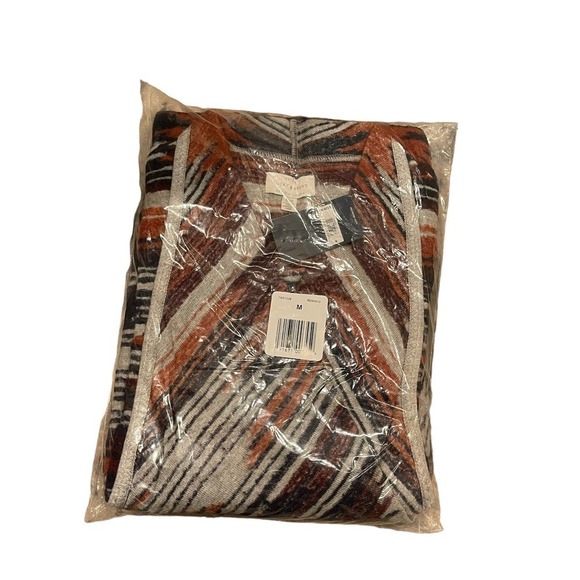 NEW Lucky Brand Aztec Open Front Drap Cardigan Women's Size Medium - Picture 3 of 8